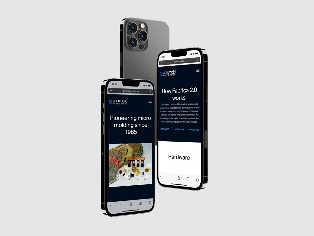Mobile Responsive website for Accumold SmartaStudio