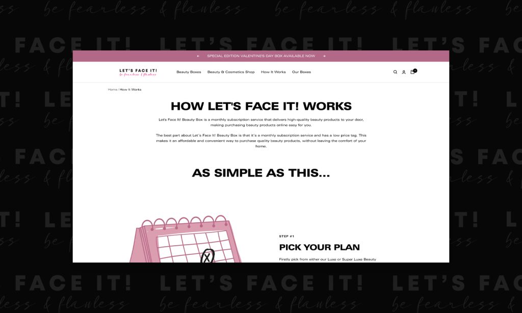 Let's Face It! How It Works Page Design