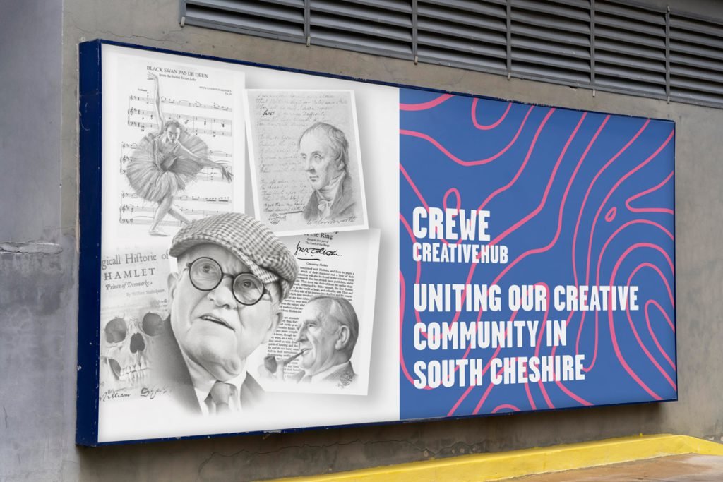 Street sign branding - Crewe Creative Hub SmartaStudio